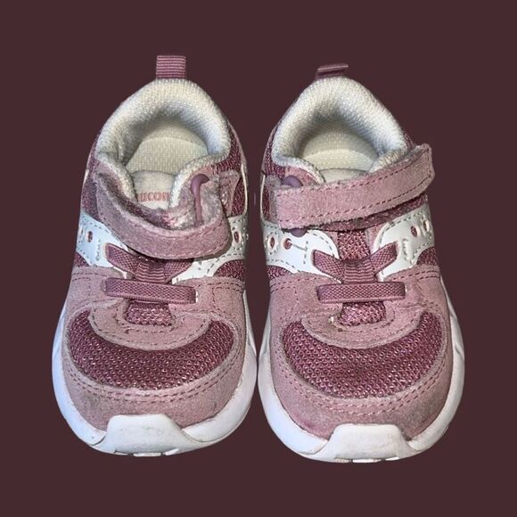 Infant Baby Saucony Jazz Lite 2.0 Pink Blush Suede Sneaker Size 4 - Picture 2 of 7